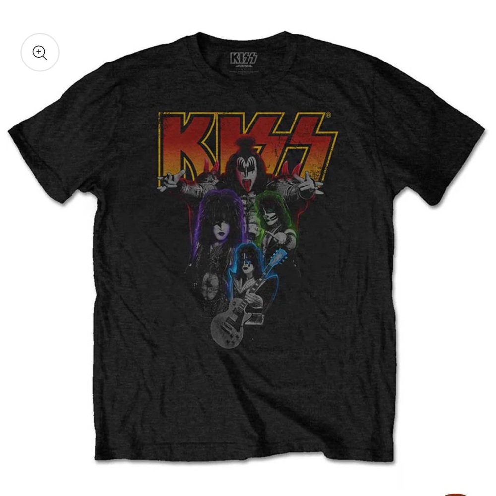 Kiss Men's Graphic Tee - Black with Multicolor Design
